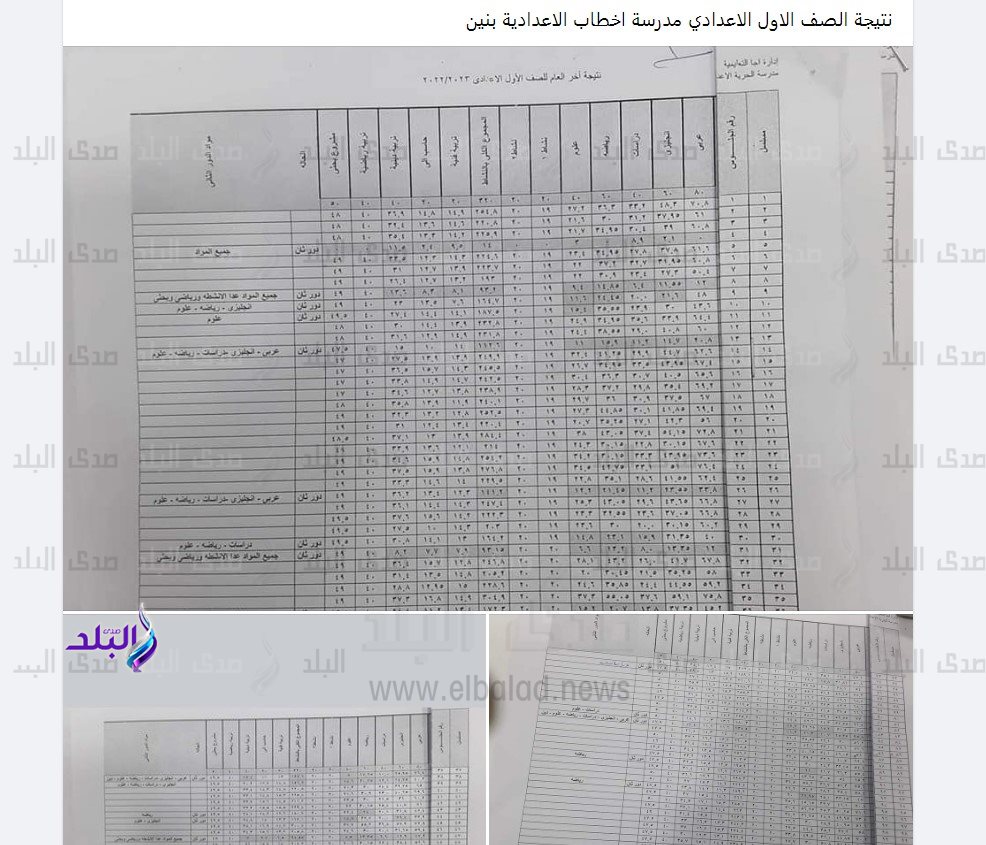 نتيجة الصف الأول الاعدادي 2023 