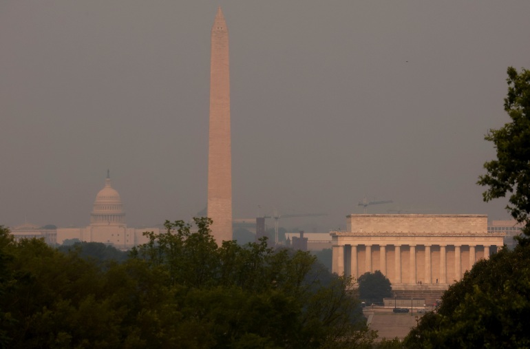 Wildfires from Canada blanket Washington, D.C. in smoke