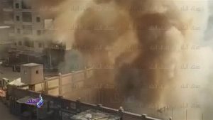 شاهد.. لحظة اشتعال النيران بمخازن الغاز في محطة الصرف الصحي بالمرج