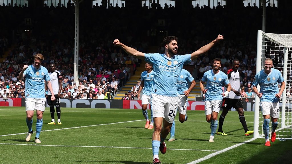 فولهام 0-4 مانشستر سيتي – جوسكو جفارديول يسجل هدفين ليقترب السيتي خطوة واحدة من التاريخ بفوزه على فولهام