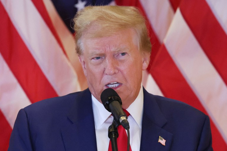 Republican presidential candidate and former U.S. President Donald Trump speaks during a press conference, the day after a guilty verdict in his criminal trial over charges that he falsified business records to conceal money paid to silence porn star Stormy Daniels in 2016, at Trump Tower in New York City, U.S., May 31, 2024. REUTERS/Brendan McDermid