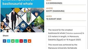 مركز جامعة المنصورة للحفريات الفقارية يدخل موسوعة جينيس للأرقام القياسية