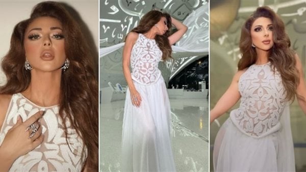 ميريام فارس تتألق بفستان منقوش بحروف عربية في دبي