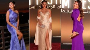 نينا مغربي تخطف الأنظار بإطلالات جريئة في مهرجان الجونة السينمائي