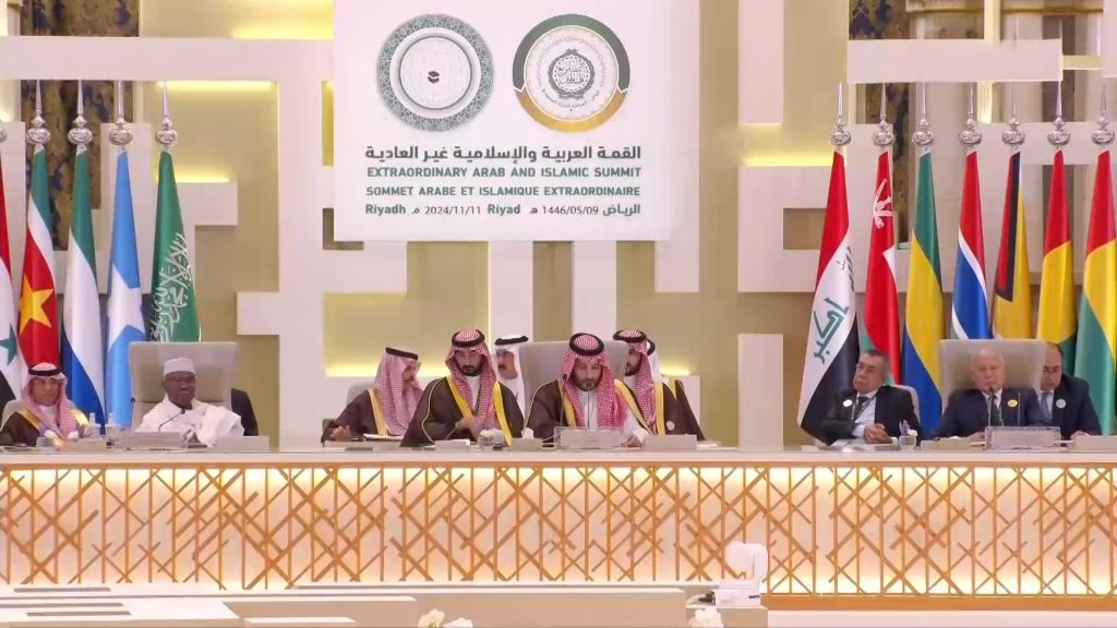 تنديد بجرائم إسرائيل ومطالبة بدولة فلسطينية في افتتاح قمة الرياض