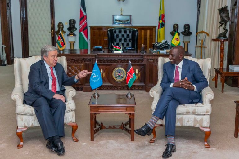 2023.5.3 William Ruto António Guterres المصدر: صفحة الرئيس الكيني على تويتر https://twitter.com/WilliamsRuto/status/1653858231859441666?s=20