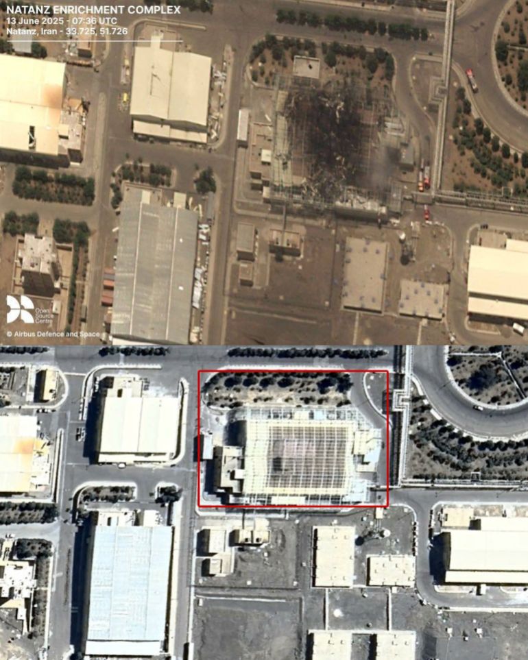 ****داخلية***** منشأة نطنز قبل وبعد القصف الإسرائيلي airbus defence and space