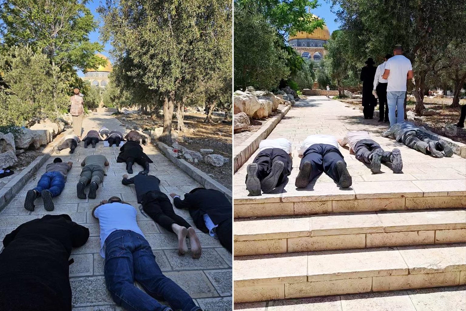 مقابل قبة الصخرة.. مستوطنون يؤدون طقوسا تلمودية بالمسجد الأقصى