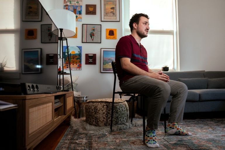Mahmoud Khalil speaks in an interview with Reuters at his apartment in New York City, U.S., July 2, 2025. REUTERS/Angelina Katsanis