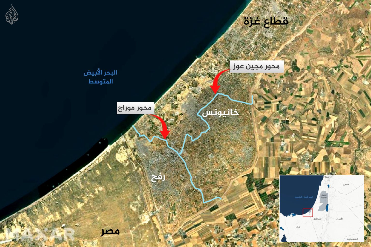 الجيش الإسرائيلي يشق محورا جديدا يقسم خان يونس