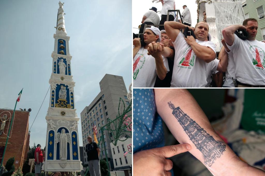 تعرف على “الرافعات” المتضخمة الذين يرفعون Giglio 4 أطنان في Brooklyn's Wild Bacchanal: “بحلول الوقت الذي انتهى فيه اليوم ، أنت ميت فقط”