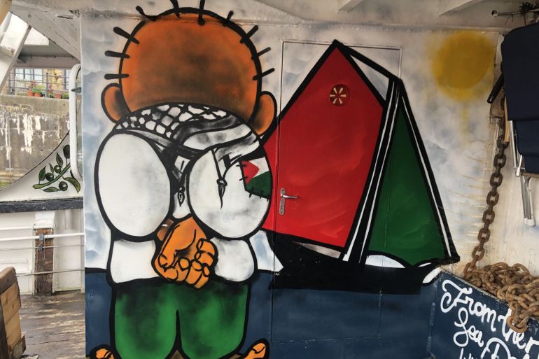 سميت حنظلة في إشارة للشخصية الكاريكاتورية للرسام الفلسطيني ناجي العلي تحالف اسطول الحرية