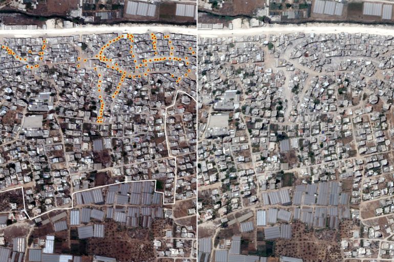 مخيم نور شمس قبل وبعد