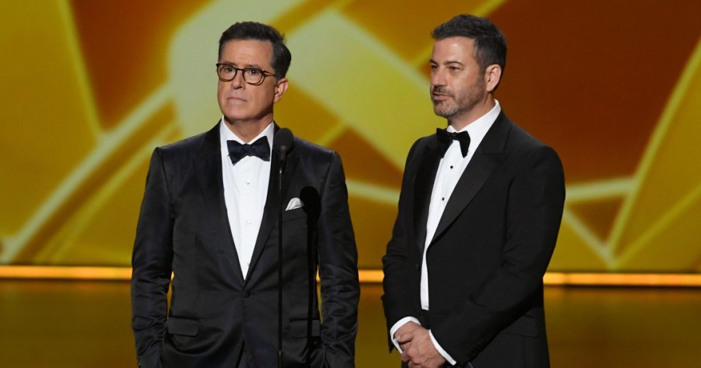 يطالب جيمي كيميل بطهمة ستيفن كولبير “العرض المتأخر” بمبلغ 40 مليون دولار قبل الإلغاء المثير للجدل