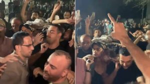 شاهد.. تشييع جثماني أنس الشريف ومحمد قريقع بعد استشهادهما