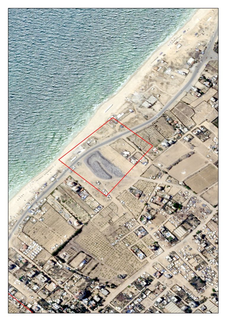 مكب نفايات غربي النصيرات ضمن مناطق النزوح، 18 يوليو/تموز 2025 (خريطة الجيش الإسرائيلي/بلانت)