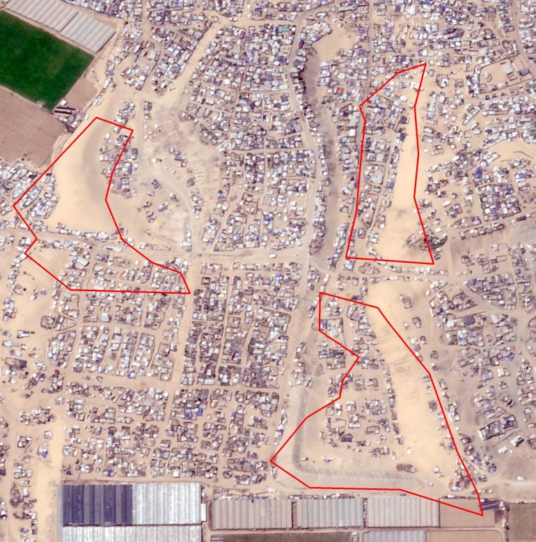 خيام النازحين في مواصي خانيونس، 18 يوليو/تموز 2025. (بلانت)