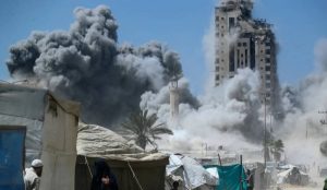 تأمر إسرائيل في إخلاء مدينة غزة ، أبراج القنابل الشاهقة