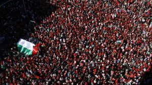 مظاهرة في بروكسل تطالب بفرض عقوبات على إسرائيل