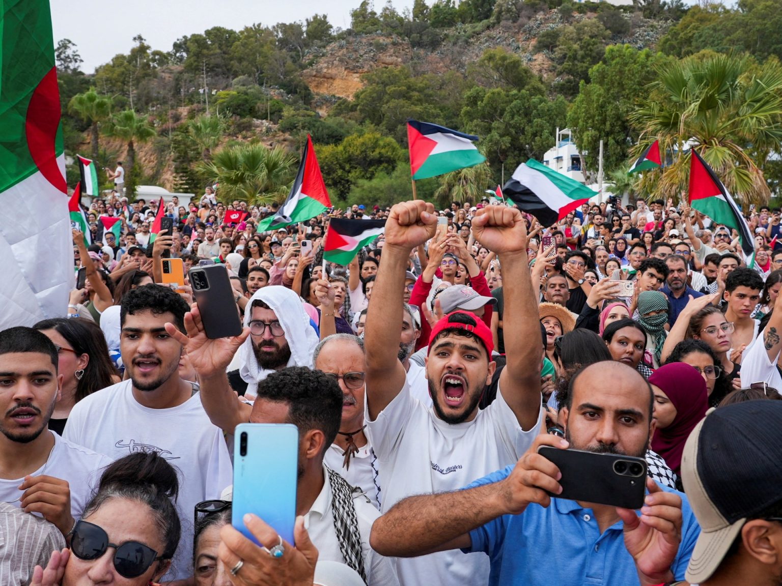 اعتصام أمام السفارة الأميركية بتونس دعما لأسطول الصمود