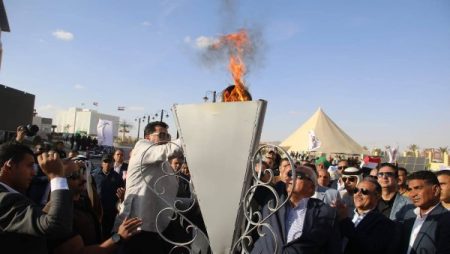 إطلاق شعلة أولمبياد المحافظات الحدودية بالوادي الجديد