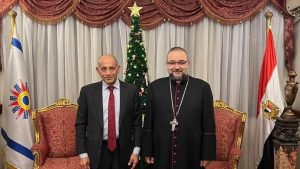 الخور أسقف بولس ساتي يستقبل سفير جامعة الدول العربية لدى الاتحاد الأوروبي للتهنئة بعيد الميلاد
