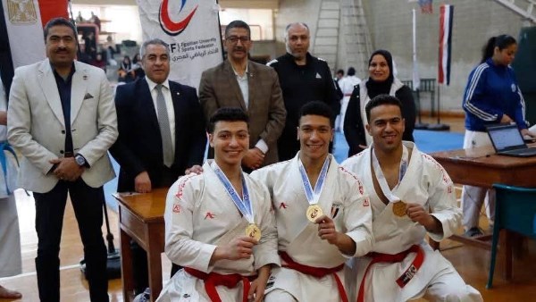 كفر الشيخ تتوج بـ 4 ميداليات ذهبية في الكاراتيه بدوري الجامعات | صور