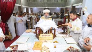 الأنبا إيلاريون يدشن أواني مذبح ويرسم شمامسة جدد لكنيسة “مارجرجس” بحوش عيسى