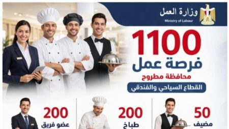 العمل: 1100 وظيفية بالقطاع السياحي في مطروح السبت المقبل