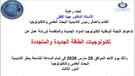 البحث العلمي تنظم ورشة تكنولوجيات الطاقة الجديدة والمتجددة.. تفاصيل الحضور
