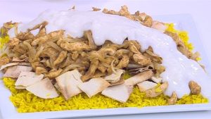 هنفطر إيه النهاردة .. فتة شاورما دجاج سوري وسلاطة فتوش وكنافة بالكاسترد والجلاش