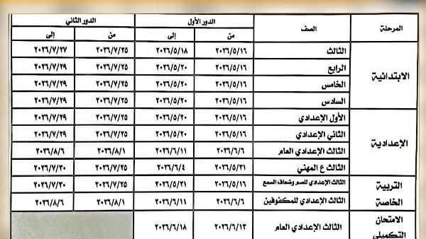 محافظ المنوفية يعتمد الجدول الزمني لامتحانات الإعدادية وصفوف النقل