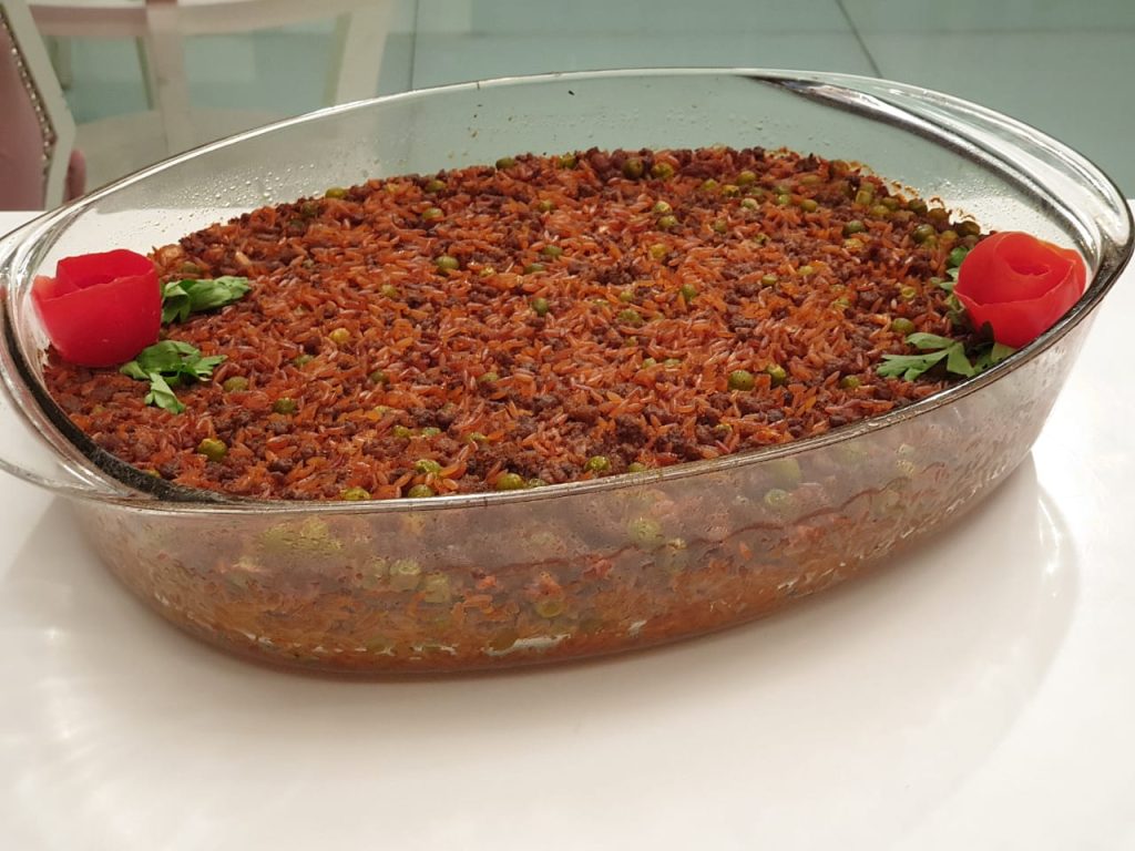 طريقة عمل طاجن لسان العصفور باللحمة
