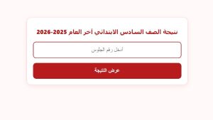 نتيجة الصف السادس الإبتدائي بالاسم الترم الثاني .. ظهرت الآن