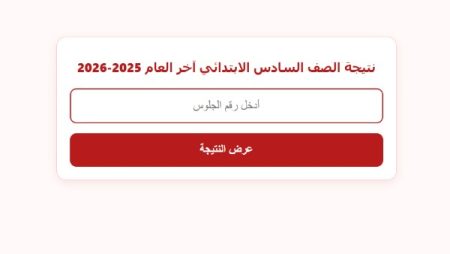 نتيجة الصف السادس الإبتدائي بالاسم الترم الثاني .. ظهرت الآن