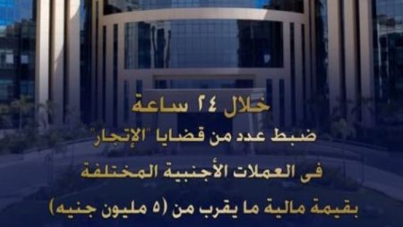 الداخلية: ضبط 5 ملايين جنيه حصيلة الإتجار في العملات الأجنبية خلال 24 ساعة