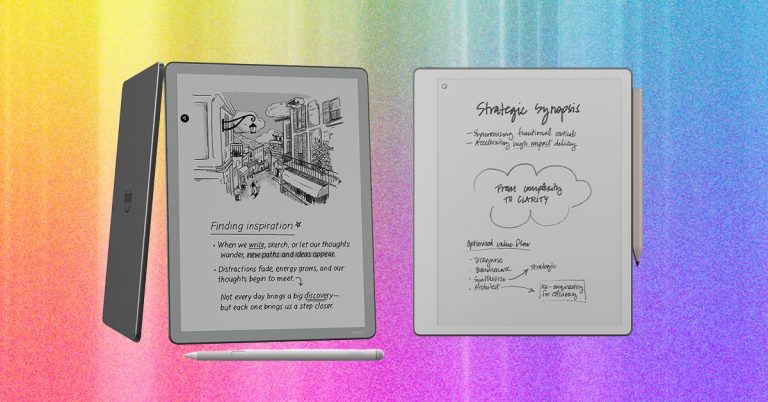 رمي الكمبيوتر المحمول الرقمي (2026): Kindle Scribe، ورق رائع نقي