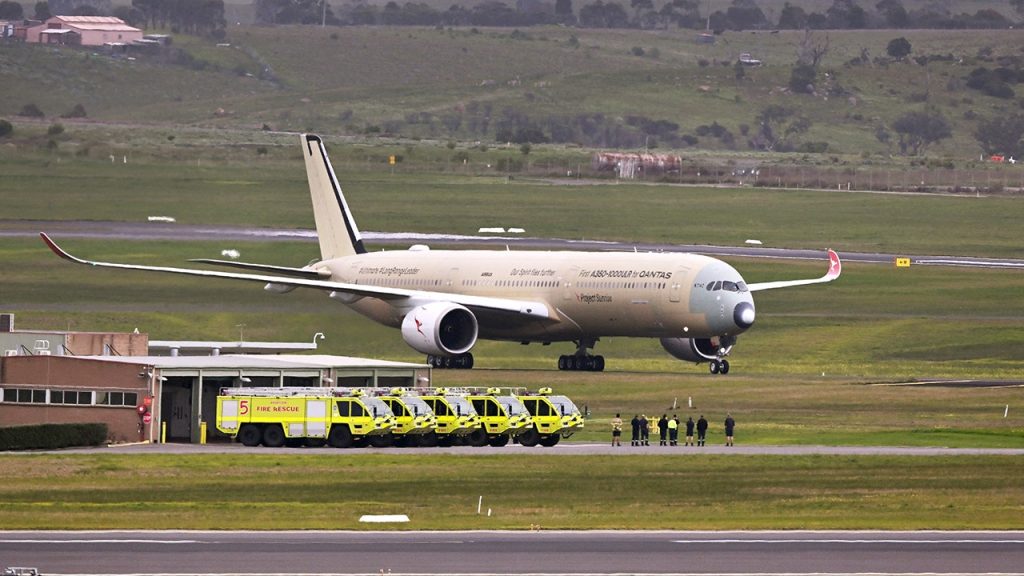 أكملت طائرة إيرباص A350 رحلة تجريبية مدتها 24 ساعة لمشروع كانتاس صن رايز