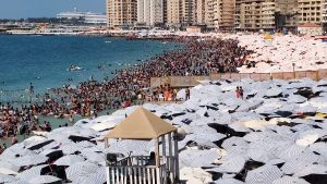 بعد تحسن الطقس .. إقبال كبير من رحلات اليوم الواحد على شواطئ الإسكندرية