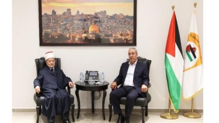 نائب الرئيس الفلسطيني و المفتي العام للقدس يبحثان آخر التطورات والمستجدات في مدينة القدس والمسجد الأقصى