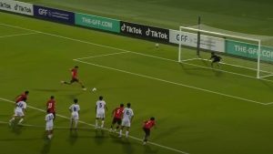 عمر عبد الرحيم يسجل الهدف الأول لمنتخب مصر في مرمى اليمن بكأس الخليج للناشئين